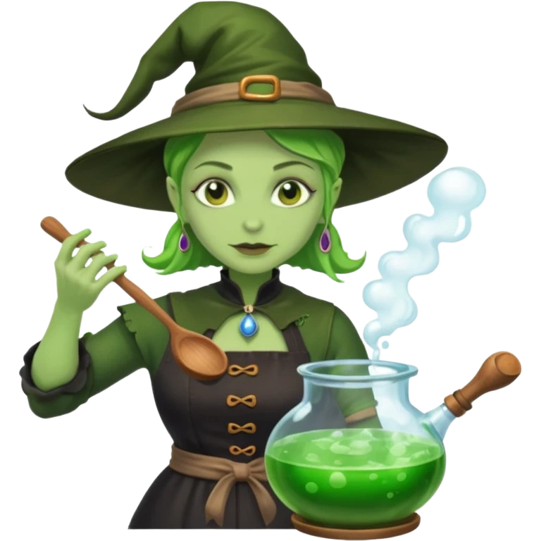green witch cooking potion emoji