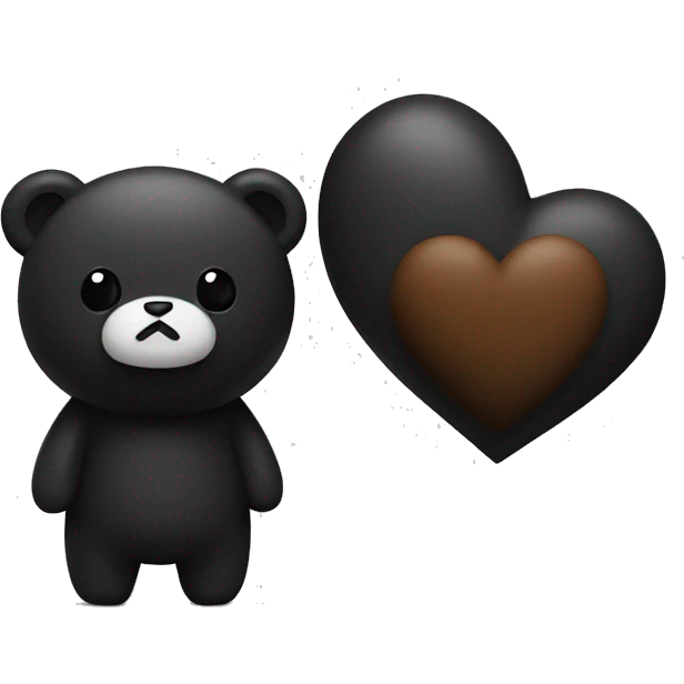 Black heart with bear emoji
