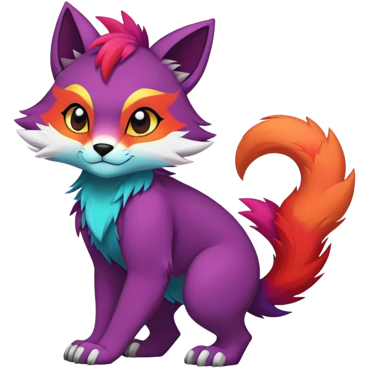 Edgy colorful anthro fursona Fakemon emoji