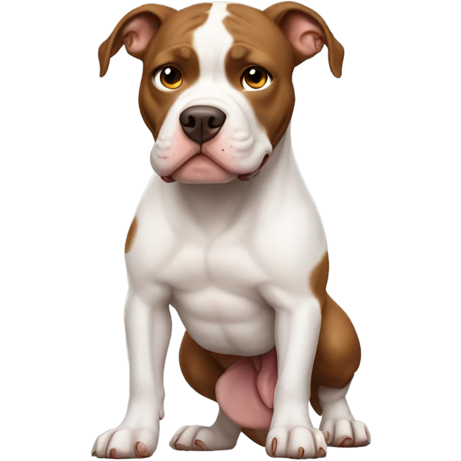White and brown pitbull emoji