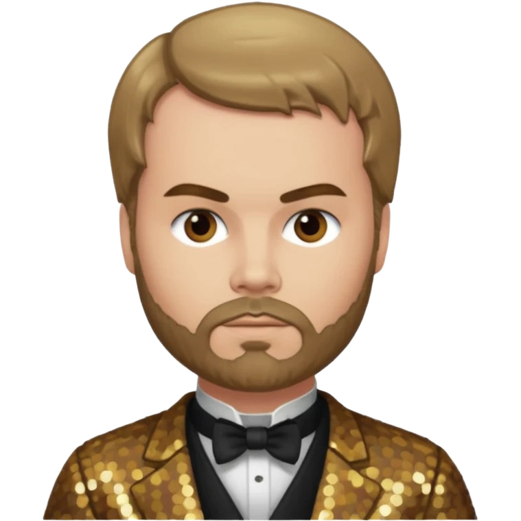 Paul Verlaine with dark blonde hair, bronze sequin outfit  emoji