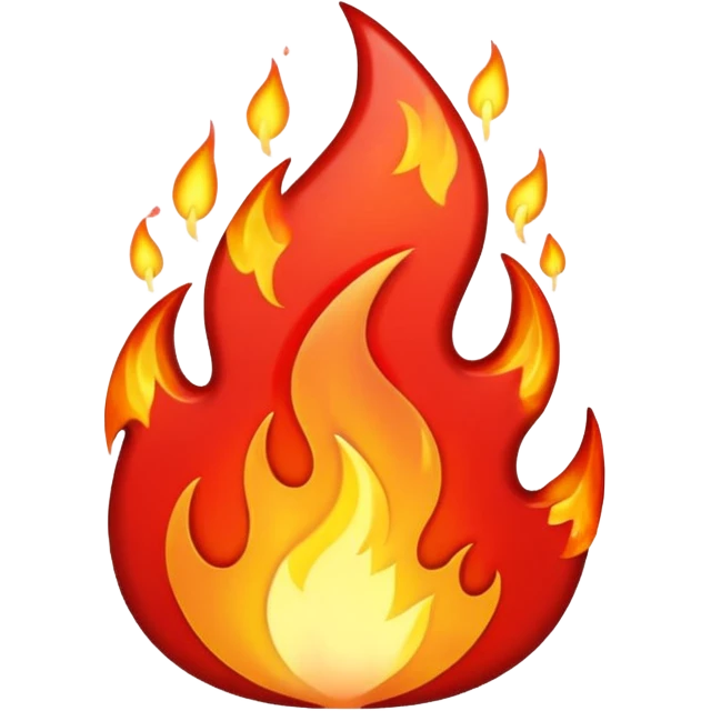 glitter red flame emoji