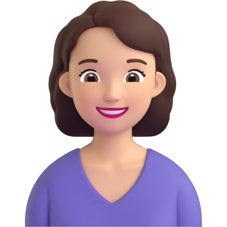 young adult woman with smile emoji