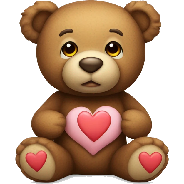 Teddy bear with hearts emoji