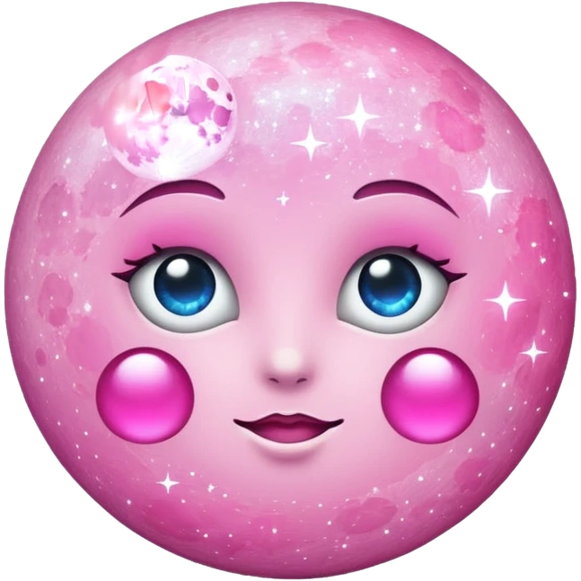 Pink sparkly moon emoji