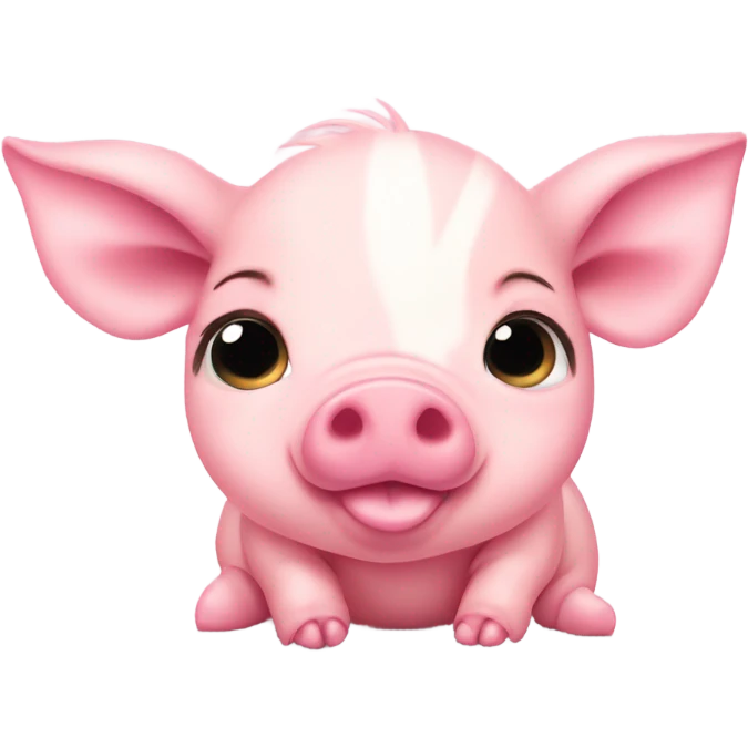 baby pink piglet with pink striped belly emoji
