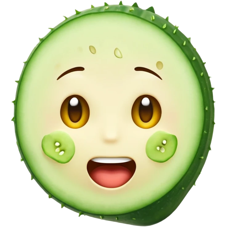 A emoji with an cucumber in the mouth emoji
