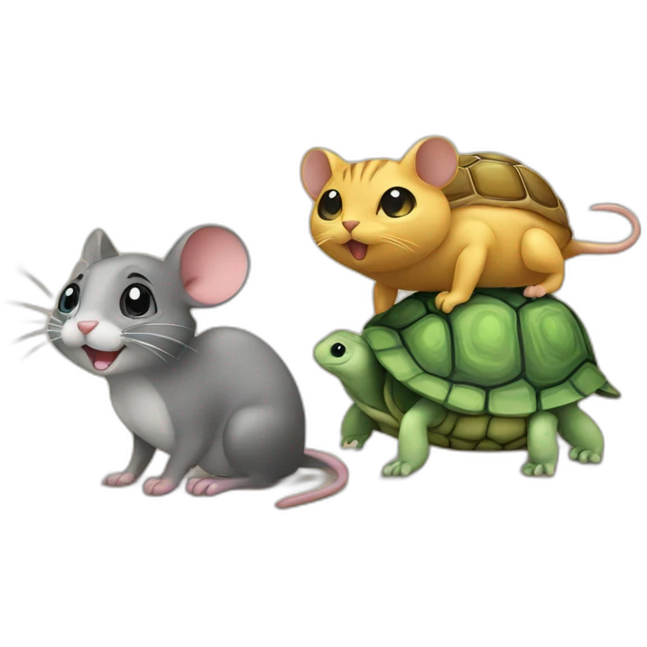 mouse i a cat and a turtel  emoji
