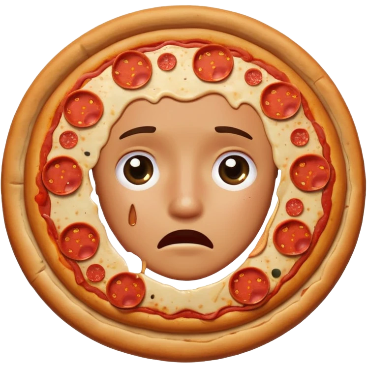 crying for pepperoni pizza emoji