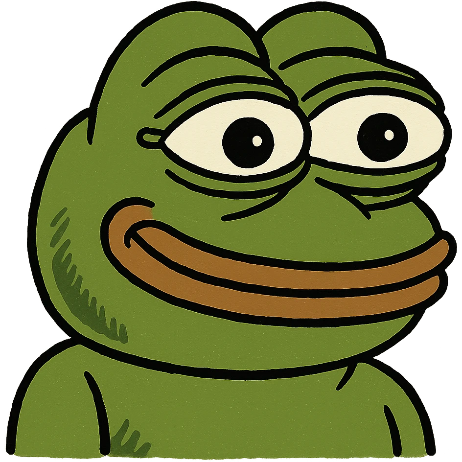 pepe the frog, happy expression emoji