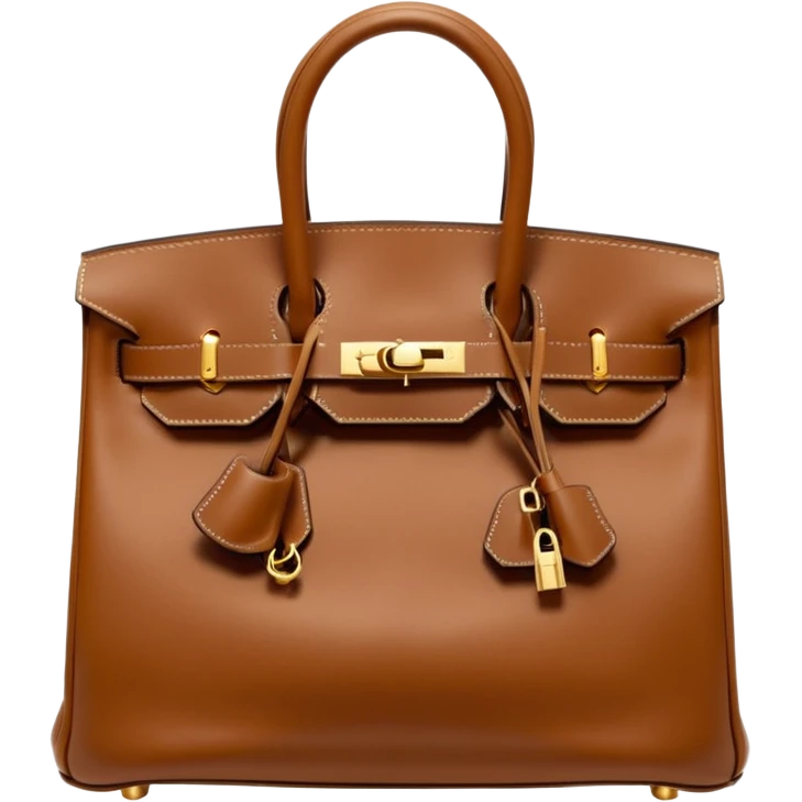 hermes birkin brown bag gold hardware emoji