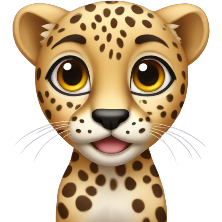 Very cute cheetah with giant eyes emoji