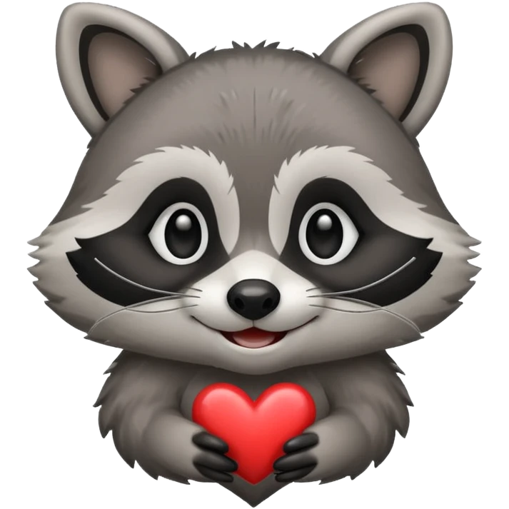 Raccoon emoji Love you emoji