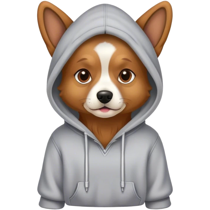 Dog wearing hoodie emoji
