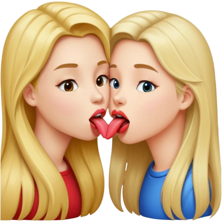 Girls kissing with tongue  emoji