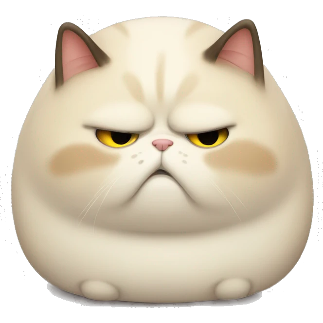 Sad fat cat  emoji