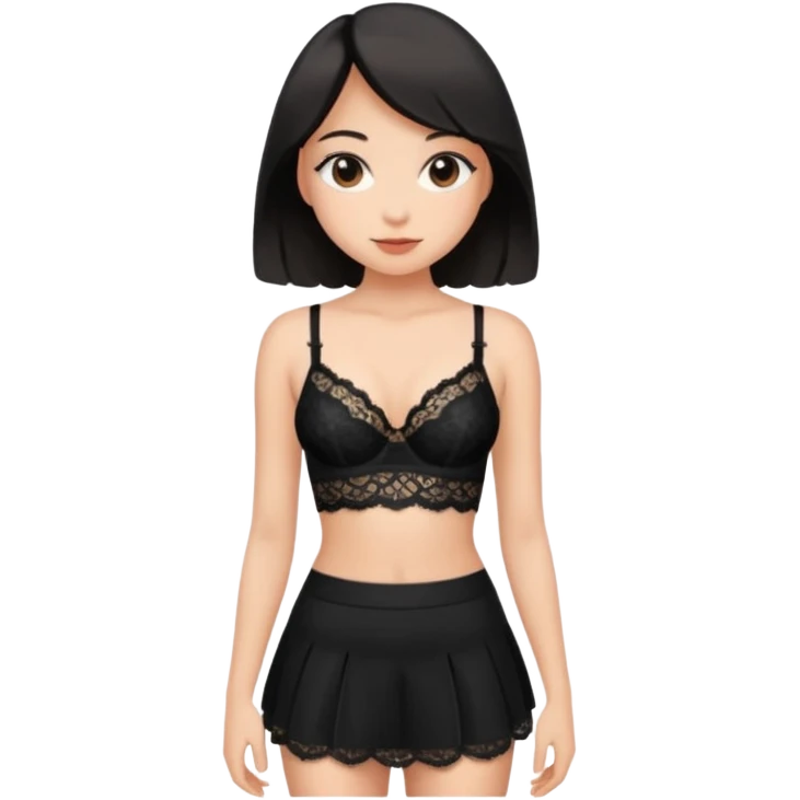 Girl with sexy bra and miny panty emoji