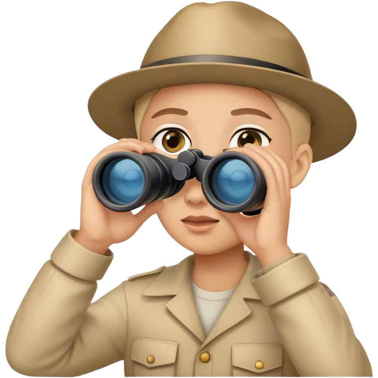 A person holding binoculars or a telescope, looking into the distance emoji