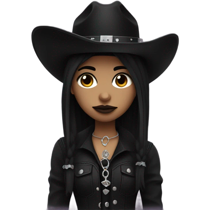 Goth girl with cowboy hat  emoji