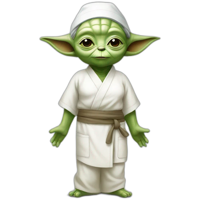 Yoda nurse doing yoga emoji
