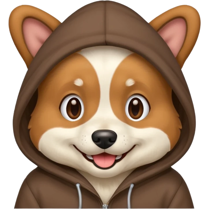 Dog wearing a hoodie emoji
