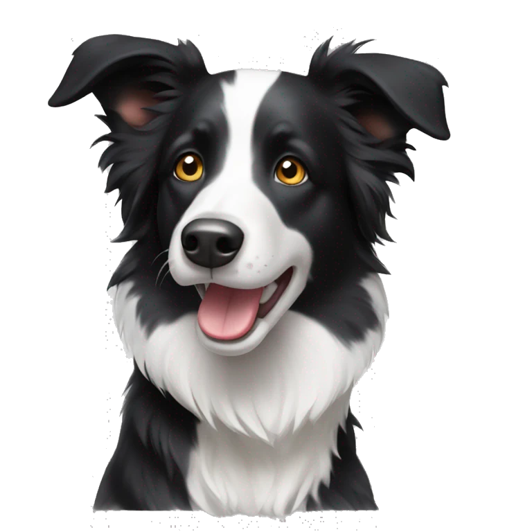 black and white border collie emoji