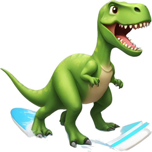 dinosaur riding a surfboard  emoji