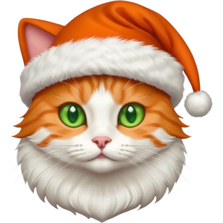 Un gato con gorro navideño emoji