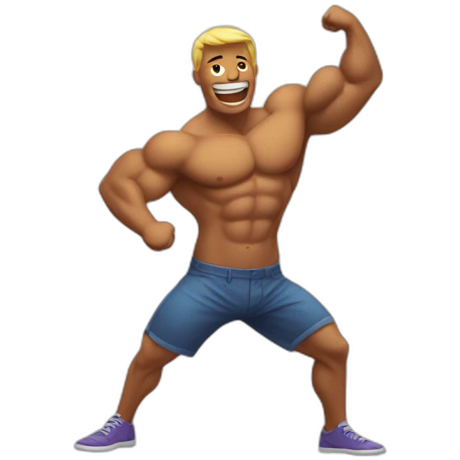Muscle man dancing emoji