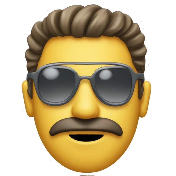 Doc wearing a Sunglass and a Party Head  emoji