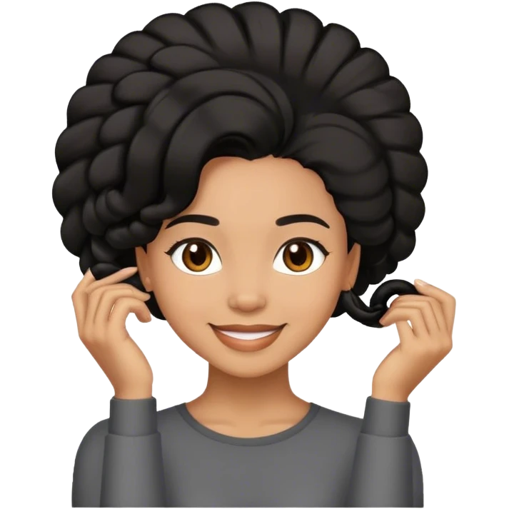 lightskin black lady doing her hair emoji