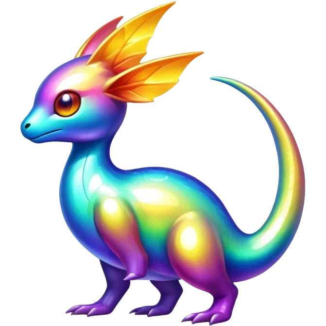 Randomly-colored colorful iridescent Fakémon-creature emoji