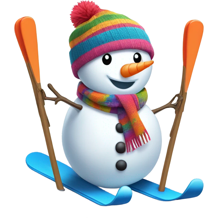 Snowman skiing emoji