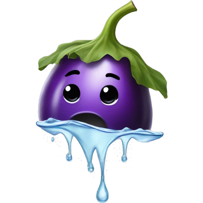 Eggplant dripping in water emoji