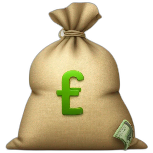 money sack with money falling out emoji