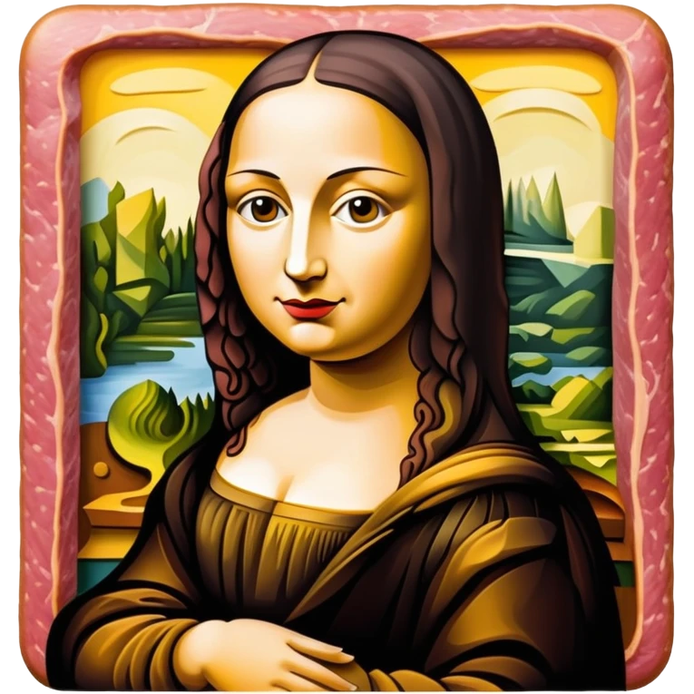 picasso abstract art mona lisa SPAM MEAT painting  emoji