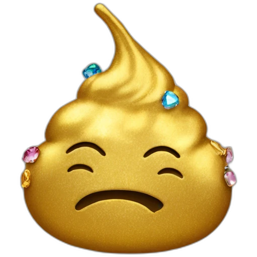Gold poo with gems emoji