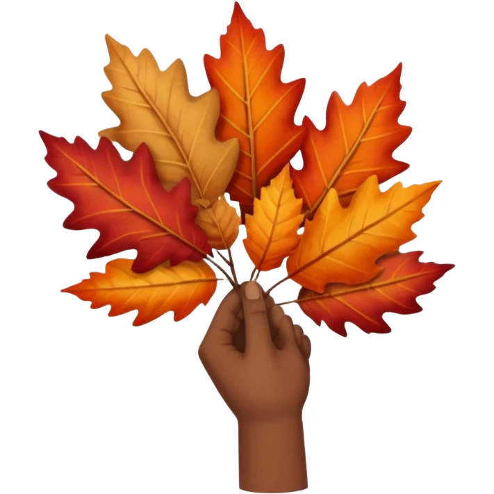  Brown autumn on hand emoji