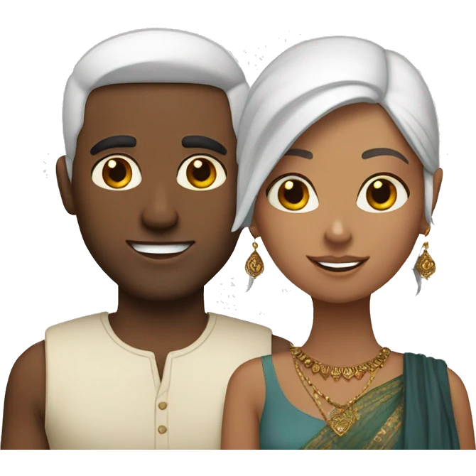 Mixed white and indian couple emoji