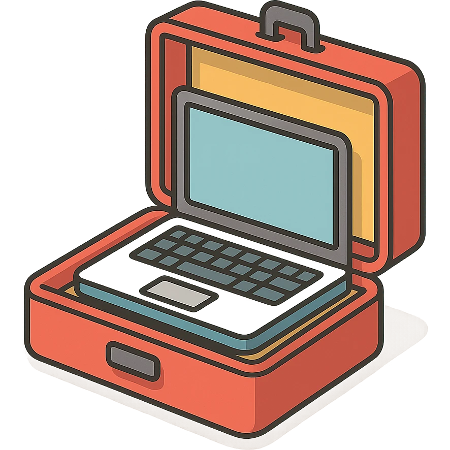 laptop inside a suitcase emoji