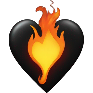 Black heart with fire emoji
