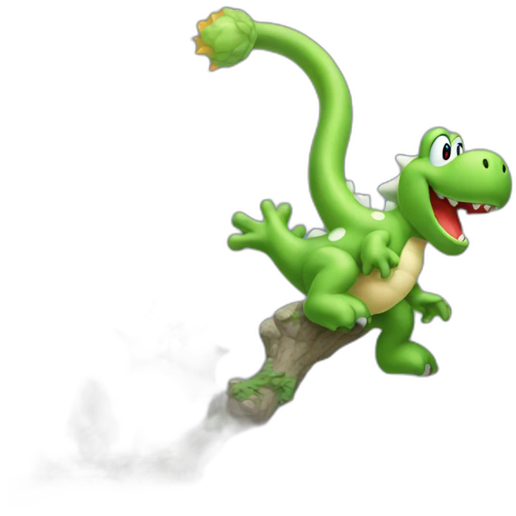 Yoshi climbing a monster can emoji