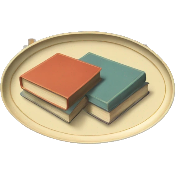 vintage tray with books emoji