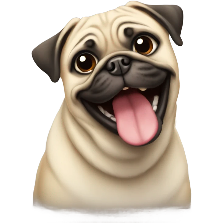 Pug smiling emoji