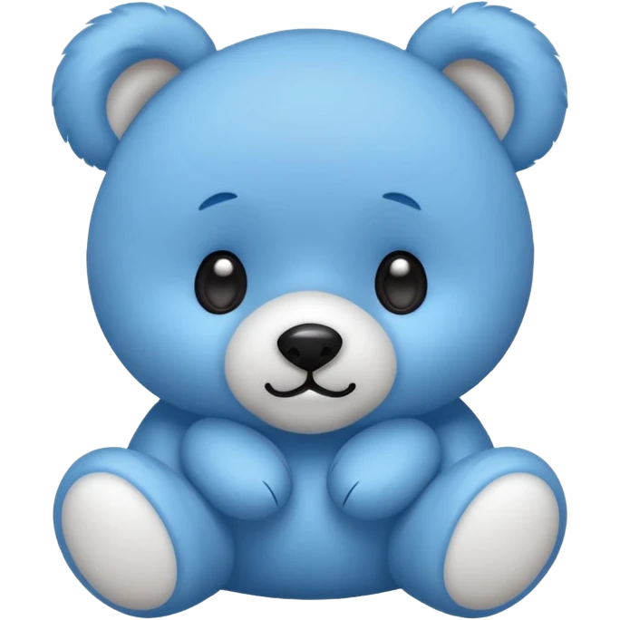 blue teddy bear rolling its eyes, playful, simple, suitable for emoji use emoji