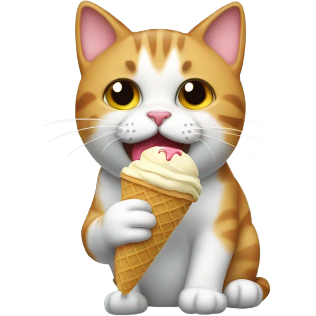 Cat eating ice cream emoji