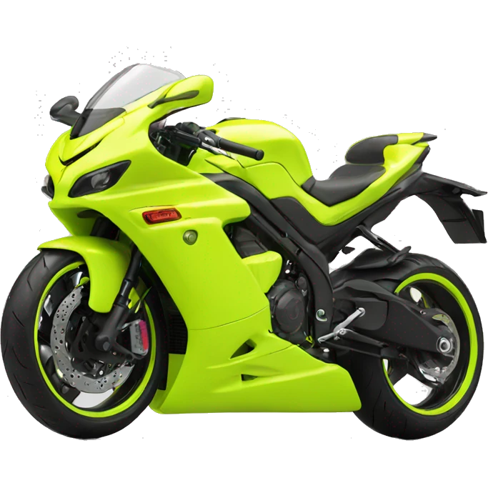 Supersport motorcycle in neon yellow emoji