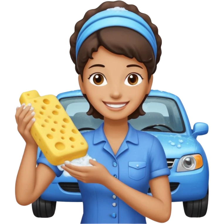 car washer woman with car  emoji