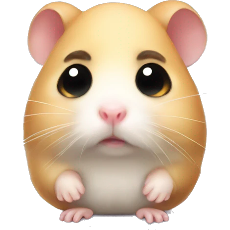 Sad hamster with eyelashes and a bow emoji