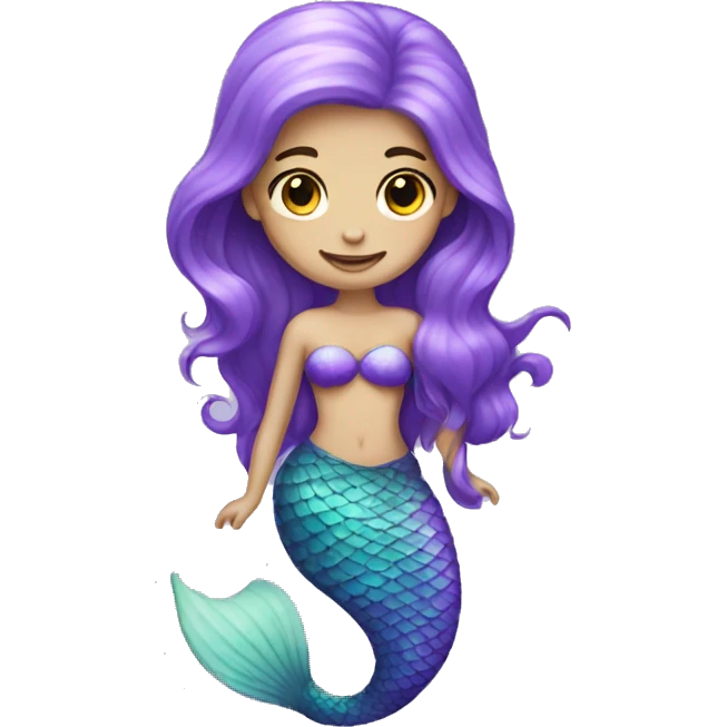 mermaid with purple tail pale emoji